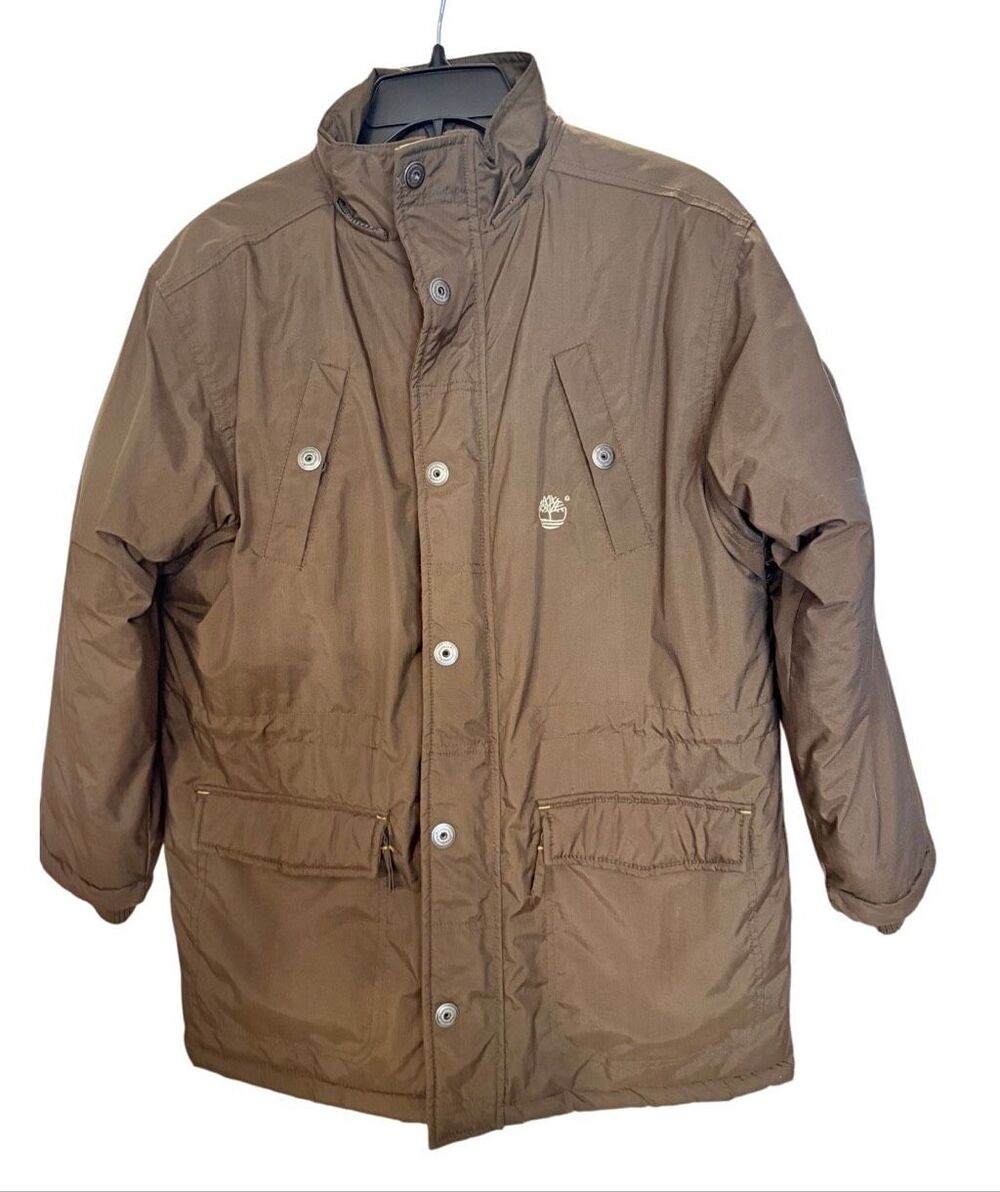 Timberland Boys Utility Field Coat Brown Sz. 8-10 Cold Weather